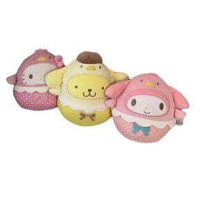 Squishmallow Hello Kitty & Friends Trio Melody, Pompompurin & Hello Kitty. New